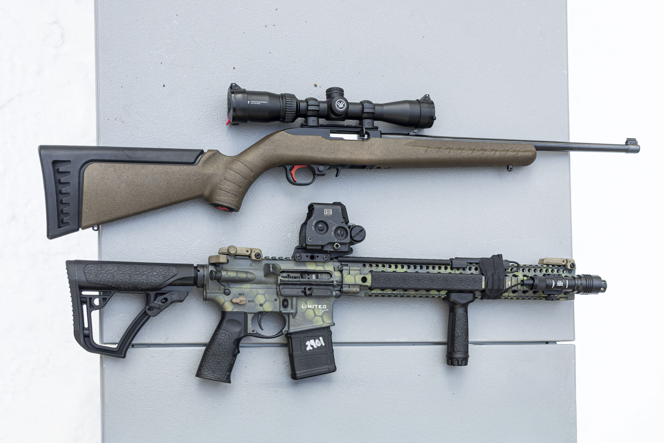 Ruger 10/22 and Daniel Defense AR15 rifles